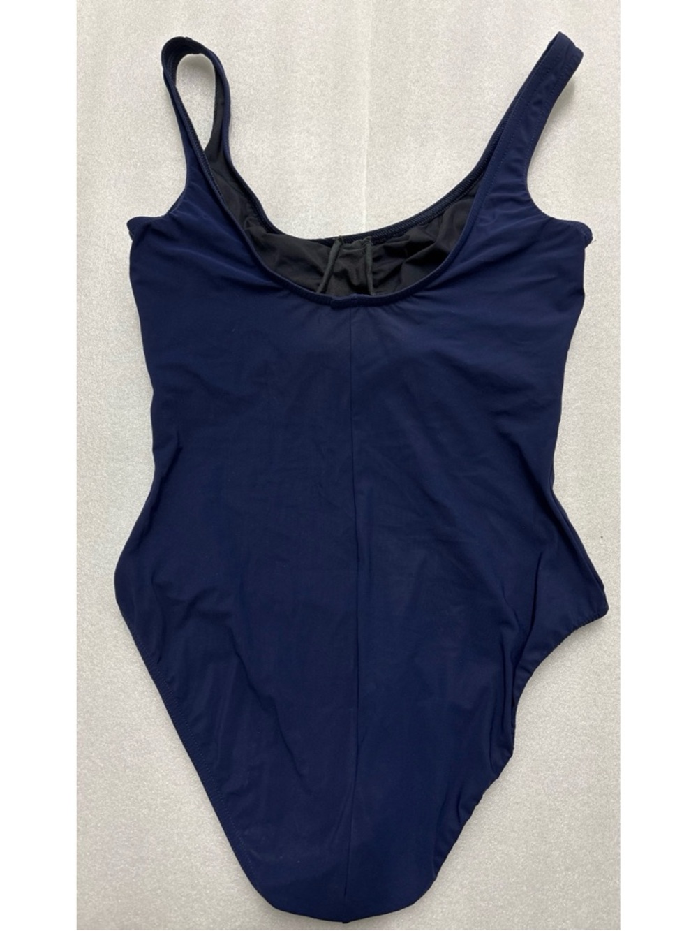 Karla Collette Classic Sleek Navy One-Piece Swimsuit ~ Waist Tie~ Size 14 - Picture 3 of 10